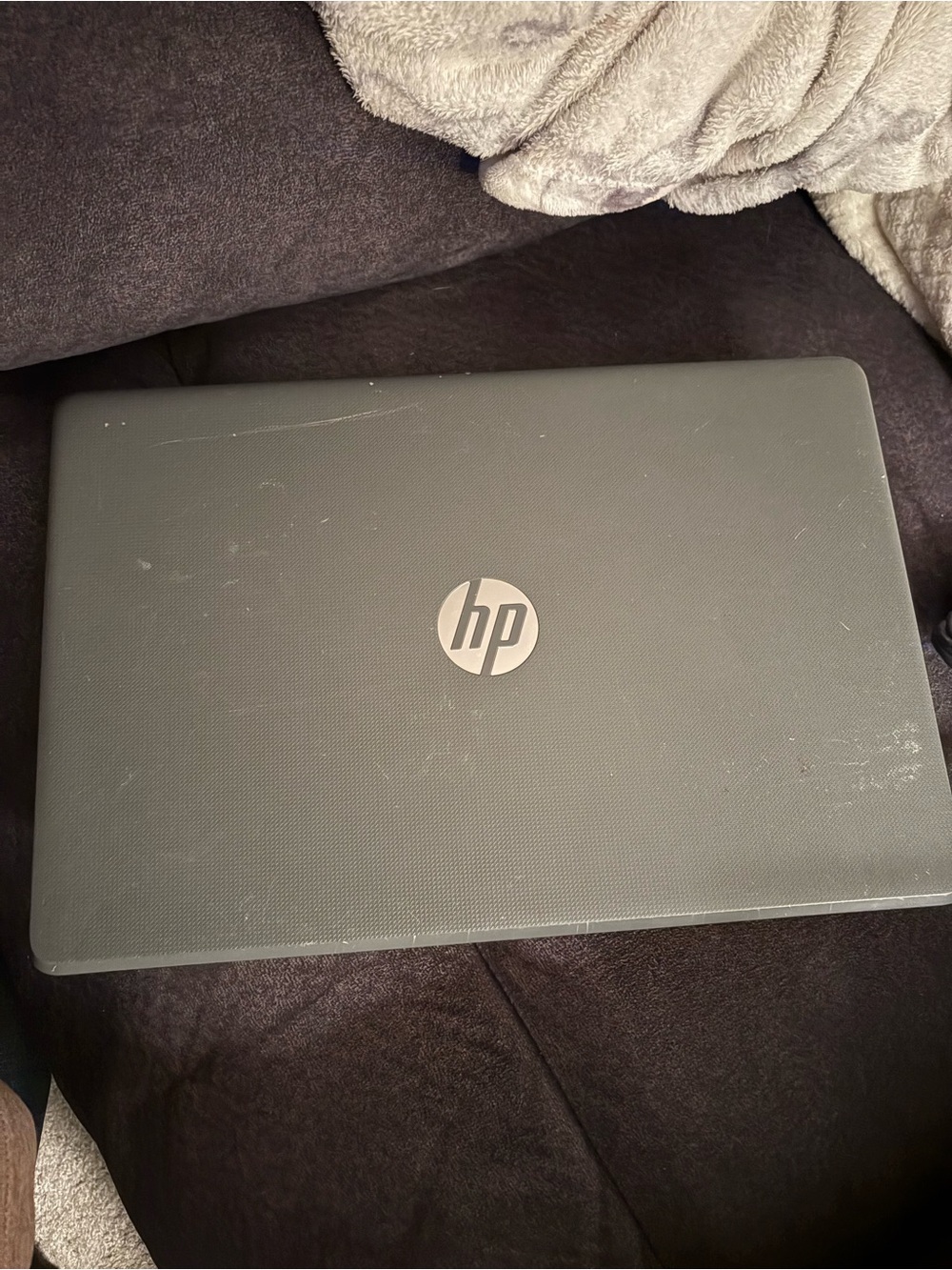 HP Dark Gray Textured Laptop with Silver Logo